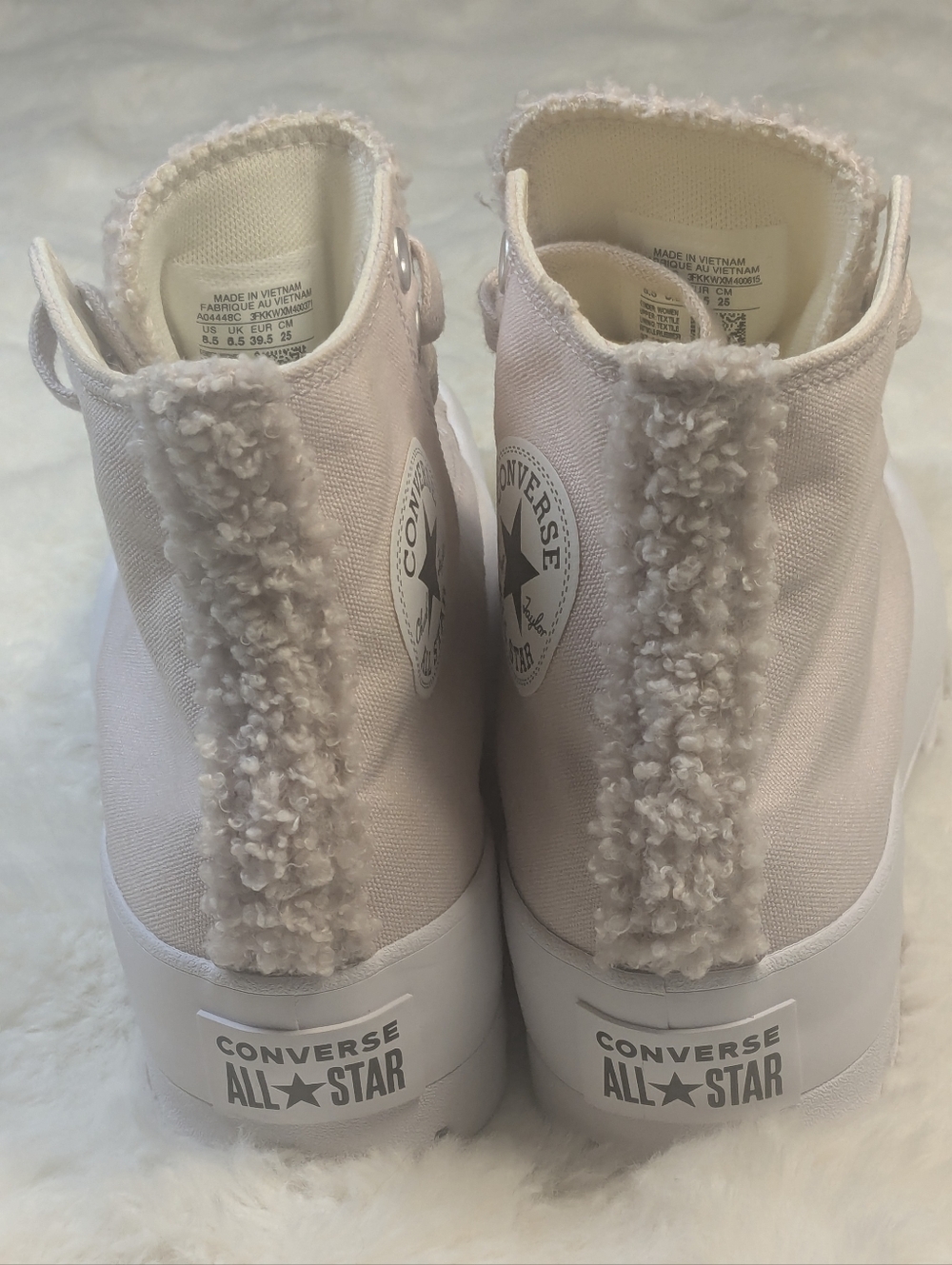 Converse Chuck Taylor All Star Lift Lug Sherpa High Top Pink Women’s 8.5 - Picture 10 of 11